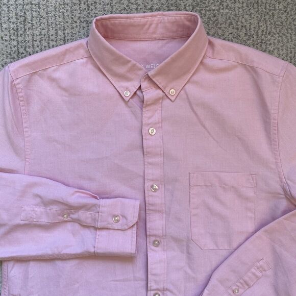 Mack Weldon Small Pink Oxford Button Front Shirt - Picture 1 of 8